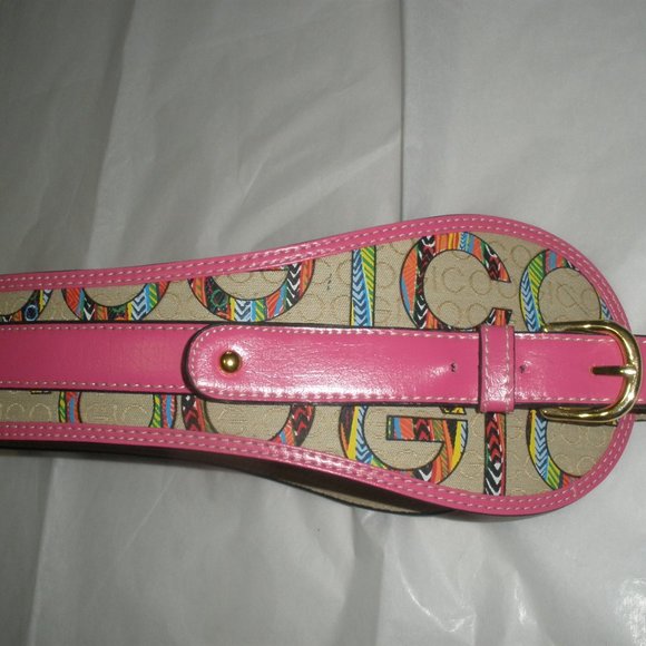 COOGI SIZE S/M PINK COTTON VINYL ADJUSTABLE BELT - Picture 5 of 5